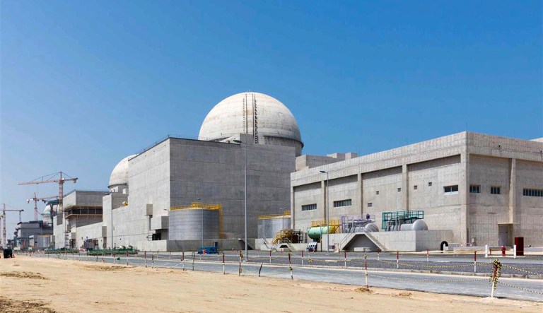 In this undated photograph released by the United Arab Emirates' state-run WAM news agency, the under-construction Barakah nuclear power plant is seen in Abu Dhabi's Western desert.