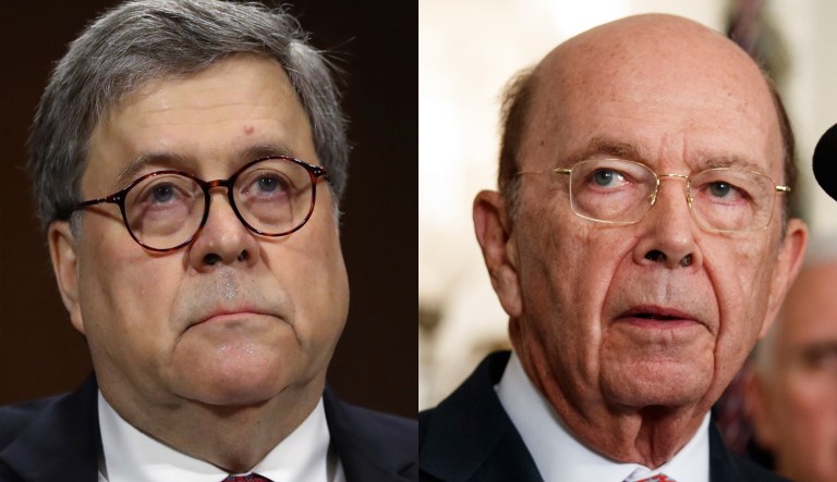 William Barr and Wilbur Ross.