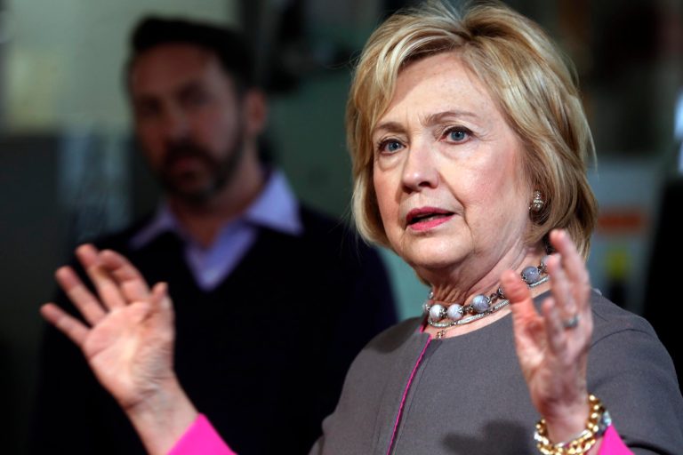 Clinton continues to add her voice to those of other of Democrats in asking Congress to âÅovercome the intimidation of the gun lobbyâï¿½ and expand gun control regulations. (AP Photo/Jim Cole)