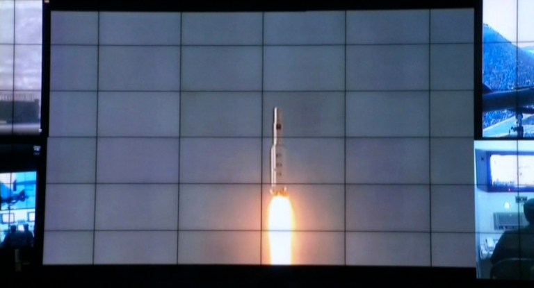   In this image made from video, displays show the Unha-3 rocket launch at North Korea's space agency's General Launch Command Center on the outskirts of Pyongyang, Wednesday, Dec. 12, 2012. The rocket launch will enhance the credentials of 20-something leader Kim Jong Un at home a year after he took power following the death of his father Kim Jong Il. It is also likely to bring fresh sanctions and other punishments from the U.S. and its allies, which were quick to condemn the launch as a test of technology for a missile that could attack the U.S. mainland. Pyongyang says it was merely a peaceful effort to put a satellite into orbit. (AP Photo via APTN)  