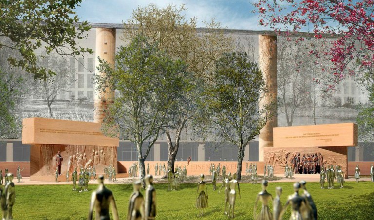 This handout image courtesy of Gehry Partners, LLP, shows the planned Dwight D. Eisenhower Memorial in Washington. (AP Photo/Gehry Partners, LLP, 2013)