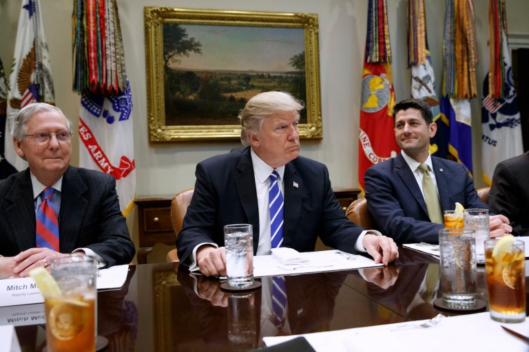 If Trump wades into this mess called Obamacare, he could immediately end a GOP civil war before it starts. (AP Photo/Evan Vucci)
