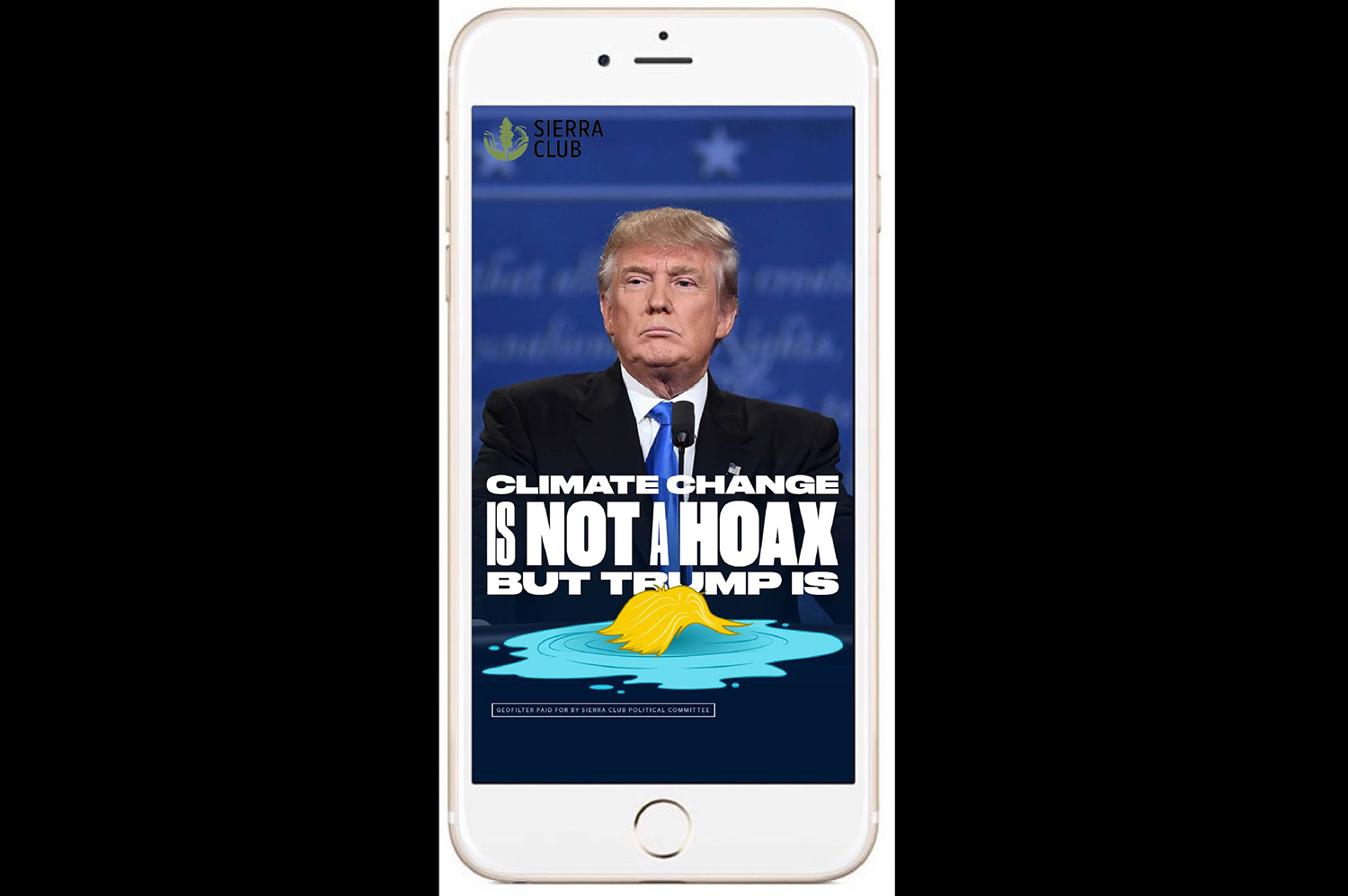 Greens buy Snapchat filter calling Trump on climate hoax claims