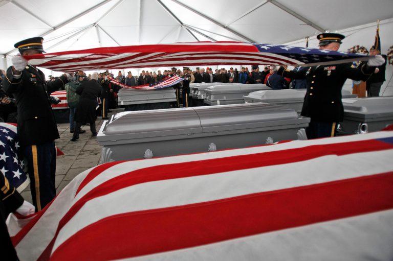 The White House is pledging to provide a solution by the end of Wednesday to restore death benefits for military families. (AP/Mary Altaffer)