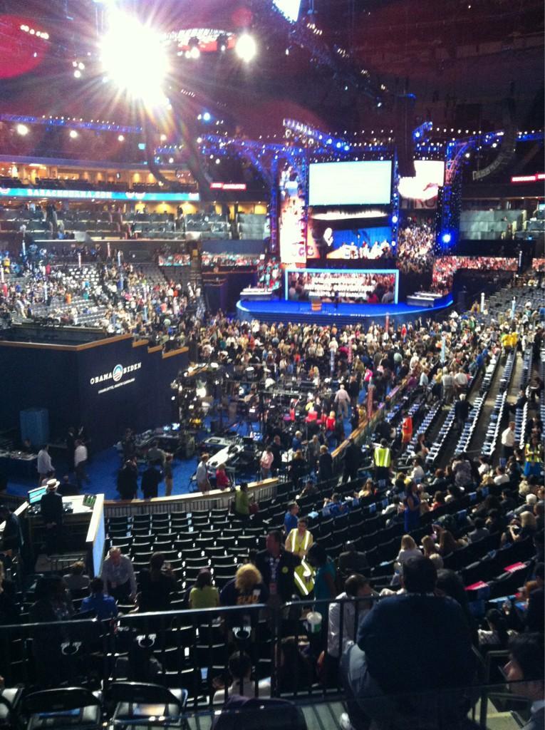 The view from the Maryland delegation's seats at the Democratic National Convention (Brian Hughes/Examiner)