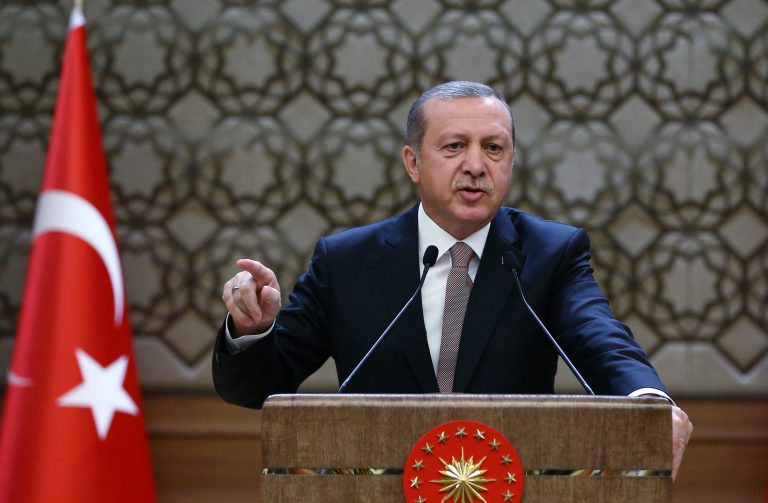 'We are disturbed that the issue has been escalated,' Tayyip Erdogan says. (AP Photo/Kayhan Ozer, Presidential Press Service, Pool )