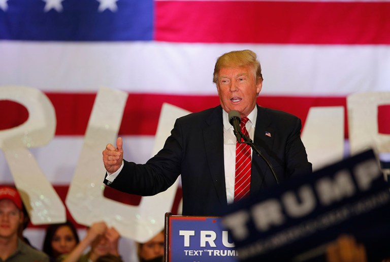 Trump's victory was critical in halting Ted Cruz's earlier momentum in the day from winning Kansas. (AP Photo/Gerald Herbert)