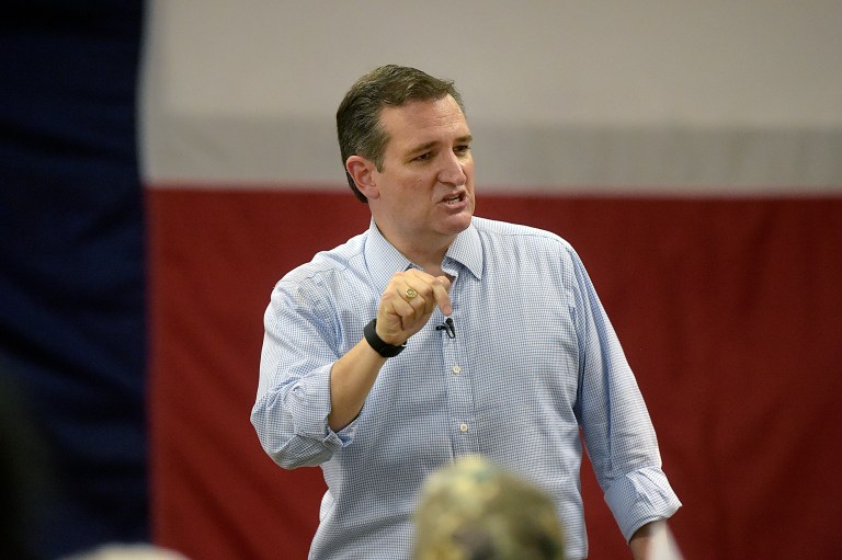 Republican presidential candidate U.S. Sen. Ted Cruz speaks during a campaign stop in Tyler, Texas. (Andrew D. Brosig/Tyler Morning Telegraph via AP)