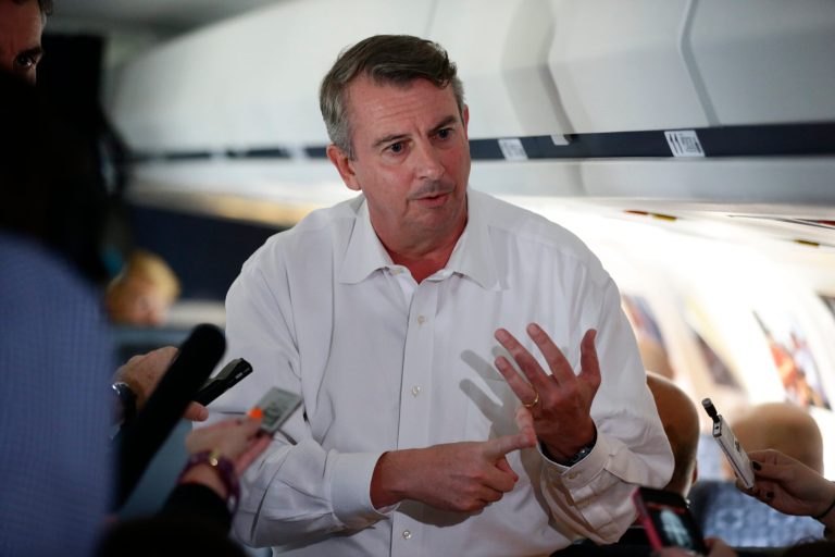 Republican candidate for U.S. Senate from Virginia Ed Gillespie on Tuesday released his latest web video, attacking incumbent Mark Warner for his vote on the Affordable Care Act. (AP Photo)