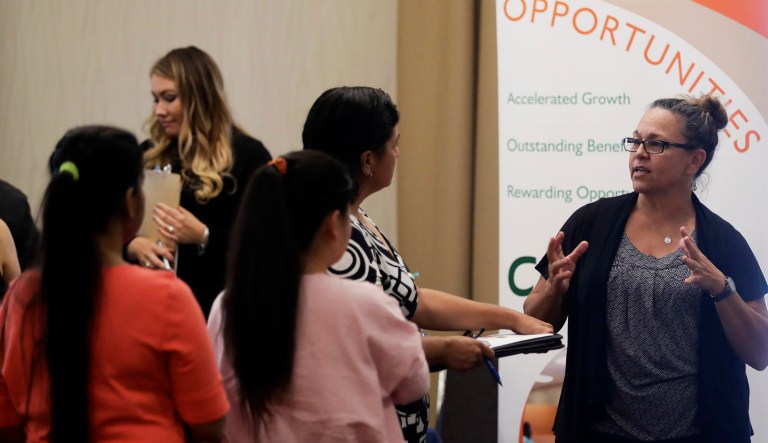 The month's job growth fell shy of economist's expectations, which were for 180,000 new jobs. (AP Photo/Marcio Jose Sanchez)