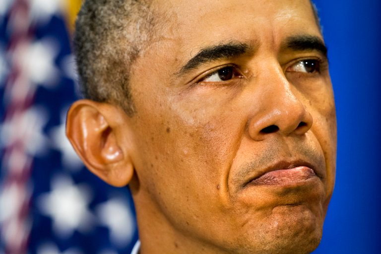 President Barack Obama pauses as he speaks about the killing of journalist James Foley in Syria during a statement in Edgartown, Mass., Wednesday, Aug. 20, 2014. The president said the US will continue to confront Islamic State extremists despite the brutal murder of journalist James Foley. Obama said the entire world is 