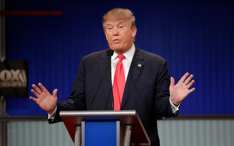 An examination of top candidates' debate transcripts finds that Donald Trump's minimal use of 