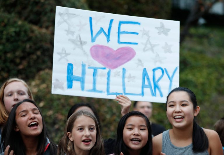 When third-party candidates are added to the mix, Hillary Clinton still leads 45-38, followed by Libertarian candidate Gary Johnson at 10 percent and Green Party candidate Jill Stein at 4 percent. (AP Photo)