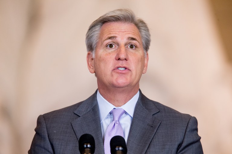 House Majority Leader Kevin McCarthy laid out the plans for the House bills to combat opioid abuse in an op-ed Thursday. (AP Photo/Andrew Harnik)