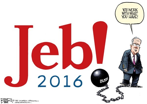 Editorial cartoon: Bush’s baggage