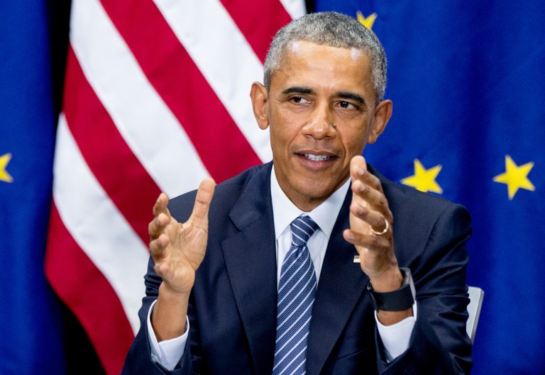 More than 100 House lawmakers are seeking to block President Obama's plan to use taxpayer dollars to fund a climate change deal in Paris next week. (AP Photo/Andrew Harnik)