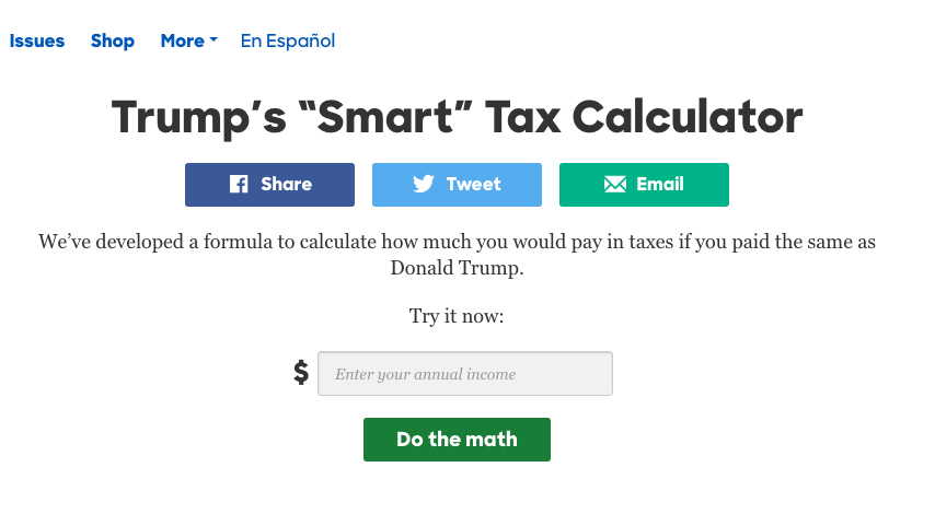 Clinton camp unveils new taxes tool to troll Trump