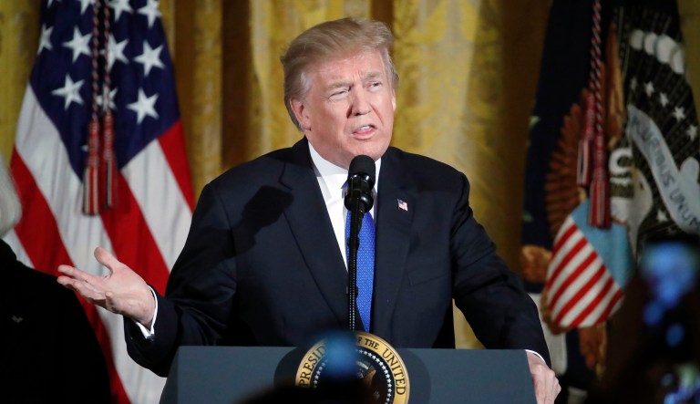 The U.S. is engaged in a debate over the kind of regime we are going to live in, and what the government is going to do to and with us. President Trump seems to be engaged in this battle, as are his allies in Congress. But many, if not most, Republicans in Washington are not. That is the problem. (AP Photo/Alex Brandon)