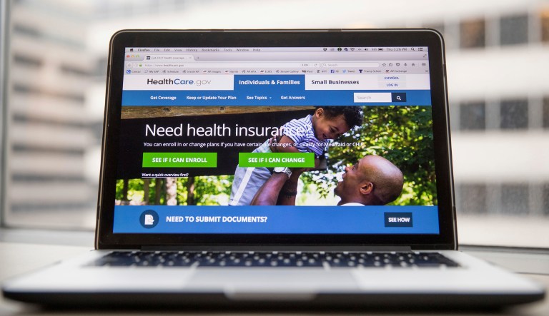 This Thursday, Feb. 9, 2017 photo shows the HealthCare.gov website, where people can buy health insurance, displayed on a laptop computer screen in Washington. (AP Photo/Andrew Harnik)