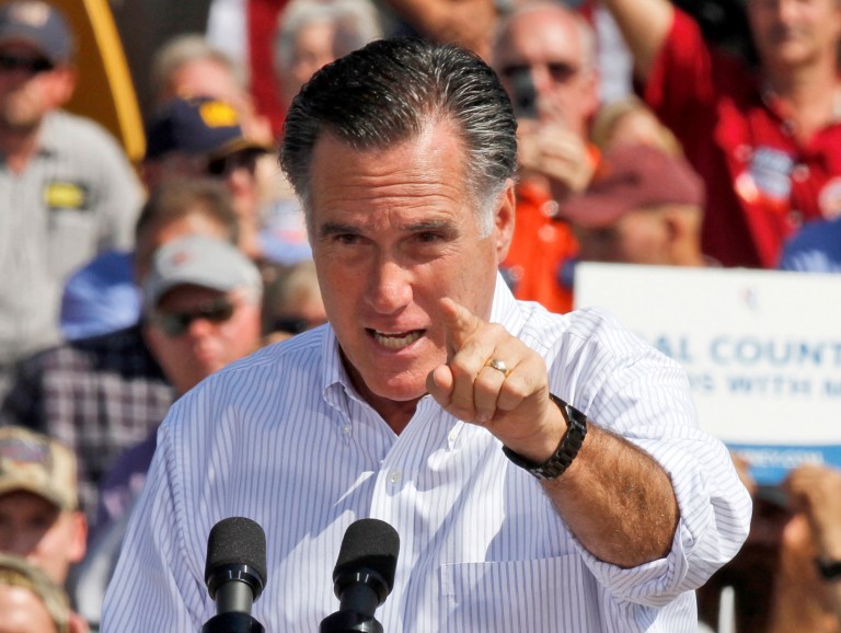 Aggressive opposition to China was also one of the hallmarks of Mitt Romney's campaign. (AP Photo/Steve Helber)