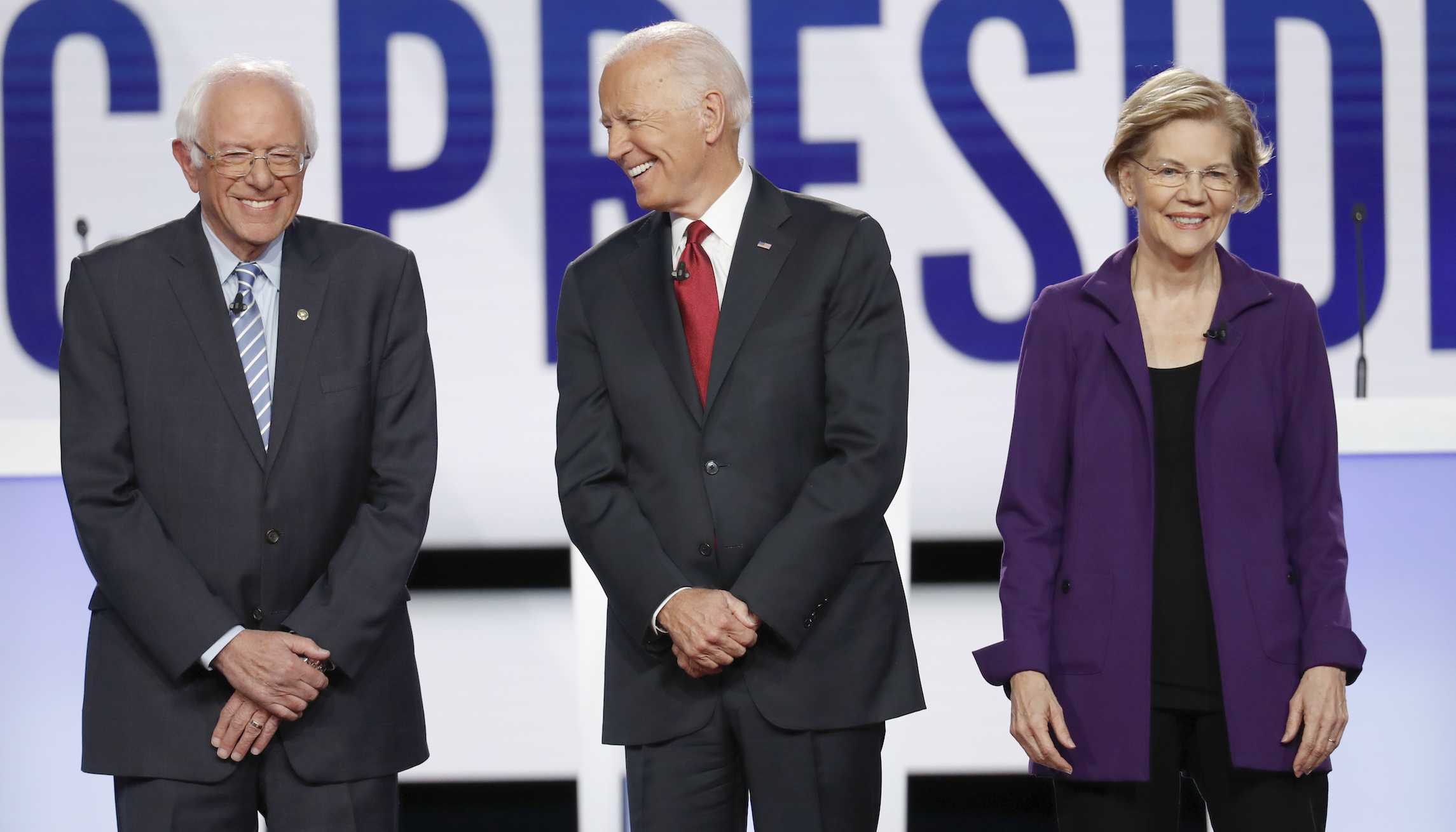 Biden wins big from Sanders and Warren spat