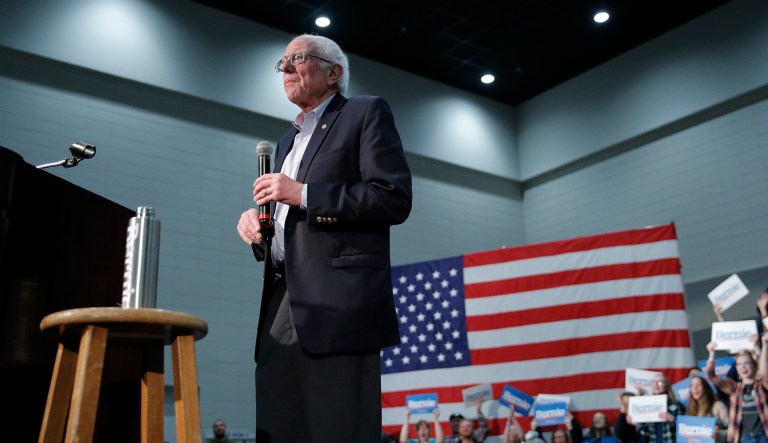 Democratic presidential candidate Sen. Bernie Sanders, I-Vt., speaks at a campaign rally Sunday, Jan. 26, 2020, in Sioux City, Iowa.