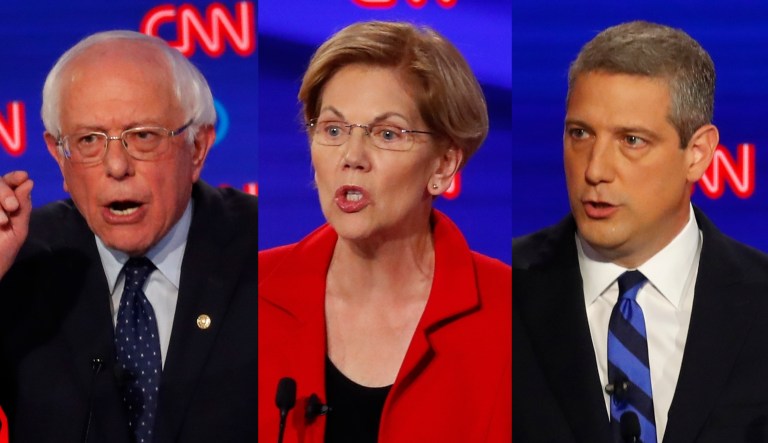 Bernie Sanders, Elizabeth Warren, Tim Ryan.