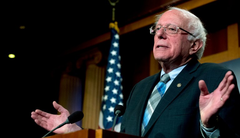 In this Jan. 30, 2019, file photo, Sen. Bernie Sanders, I-Vt., speaks at a news conference on Capitol Hill in Washington.