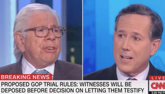 ‘Impeded facts from the beginning’: Carl Bernstein and Rick Santorum clash over Trump impeachment
