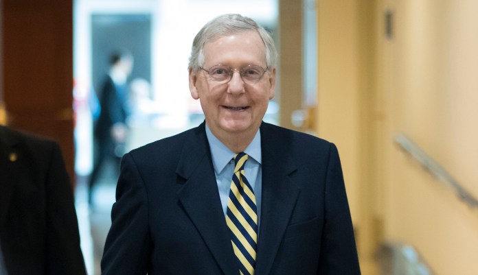 Senate Majority Leader Mitch McConnell, R-Ky., the Senate is on track to finish the tax reform bill this week. "We are on the cusp of a great victory for the country and particularly small business." (AP Photo/J. Scott Applewhite)