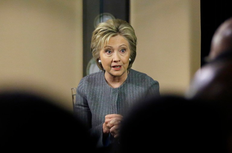 Then-Secretary of State Hillary Clinton sent emails to diplomats, top administration officials and foreigners who did not hold security clearance in the U.S., according to a report. (AP Photo/Carlos Osorio)