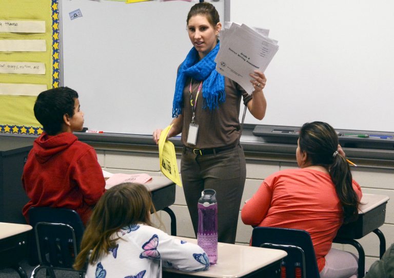Only 40 percent of fourth-graders are proficient in math, and only 36 percent in reading, according to a report. (AP Photo/Dirk Lammers)
