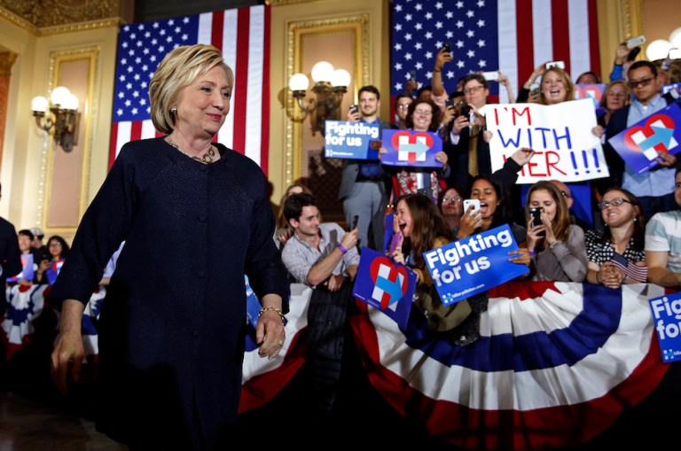 Clinton could court GOP national security experts who have sworn off Trump, one analyst says. (AP Photo/John Locher)