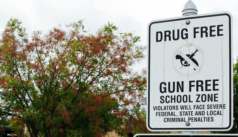 The Gun-Free School Zones Act of 1990 was sponsored by then-Sen. Joe Biden and signed into law by then-President George H.W. Bush. The law makes it illegal for anyone 
