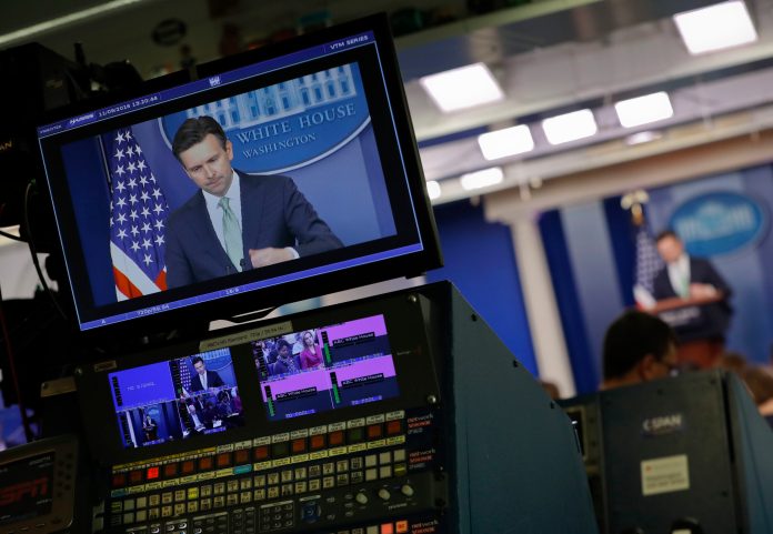 Earnest said the Russian hackers targeted political institutions like the DNC. (AP Photo/Pablo Martinez Monsivais)
