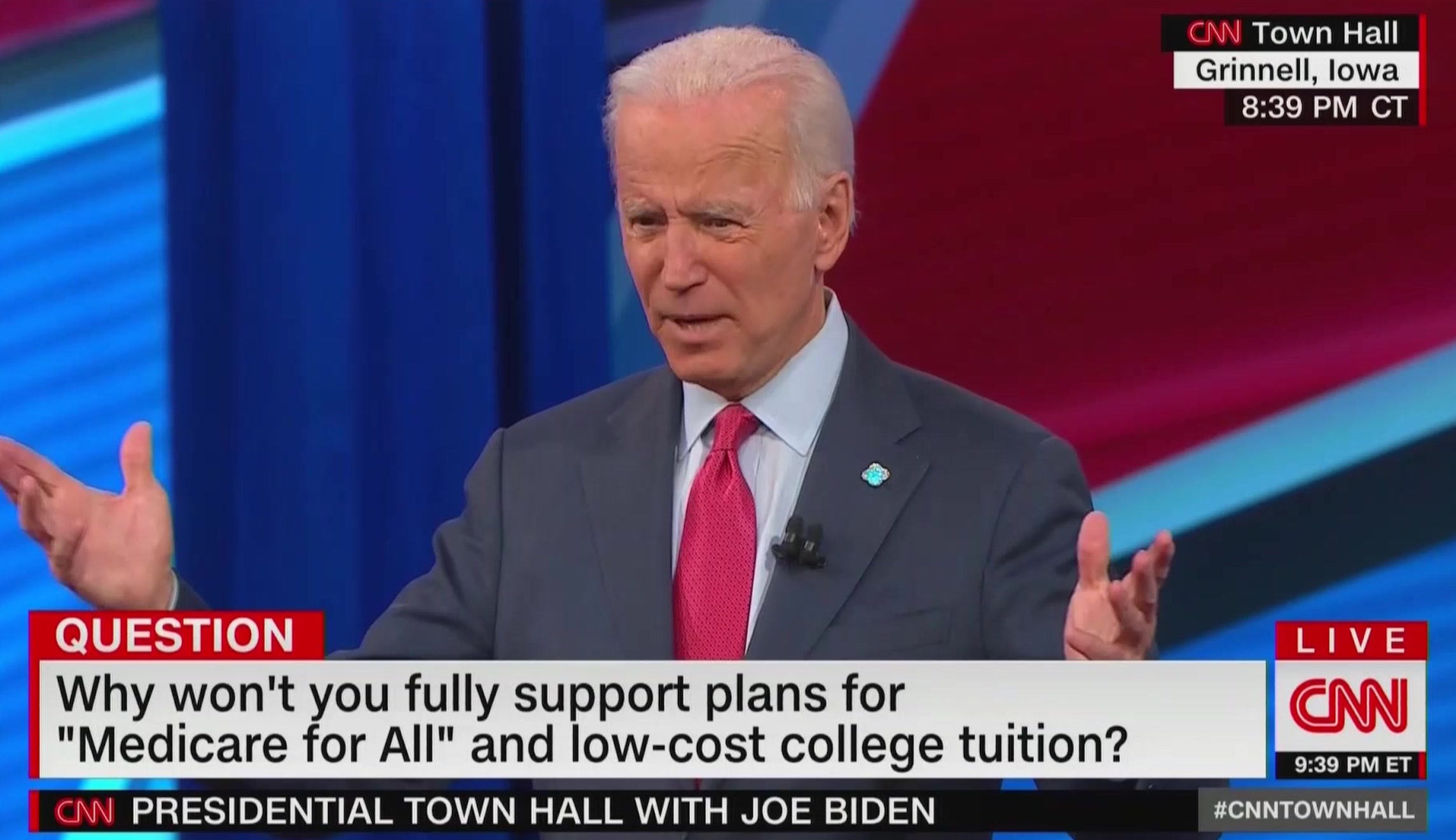 CNN tips scales for Biden at town hall