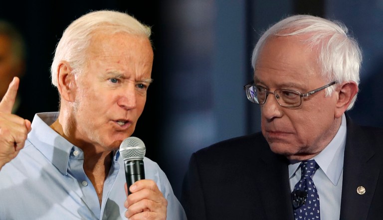 Joe Biden and Bernie Sanders are pictured.