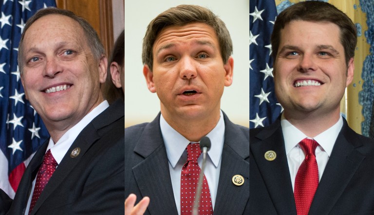 Reps. Andy Biggs, R-Ariz., Ron DeSantis, R-Fla., and Matt Gaetz, R-Fla.