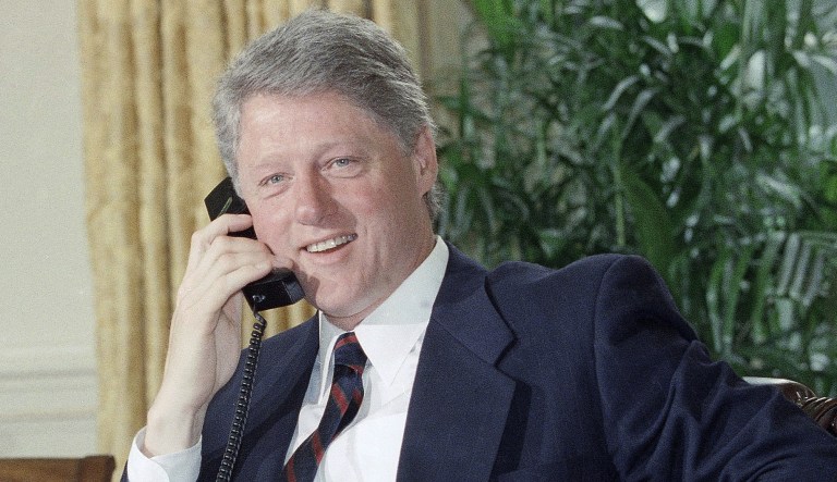 Former President Bill Clinton speaks, Wednesday, Oct. 30, 2019, at Georgetown Law's second annual Ruth Bader Ginsburg Lecture, in Washington. 