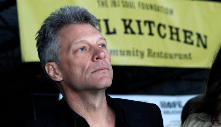Jon Bon Jovi appears at a news conference where he announced his Jon Bon Jovi Soul Foundation's plans for the B.E.A.T. Center, Tuesday, April 14, 2015, in Toms River, N.J.