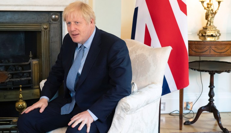 Prime Minister Boris Johnson in Downing Street, London, ahead of talks with Estonian Prime Minister Juri Ratas. 