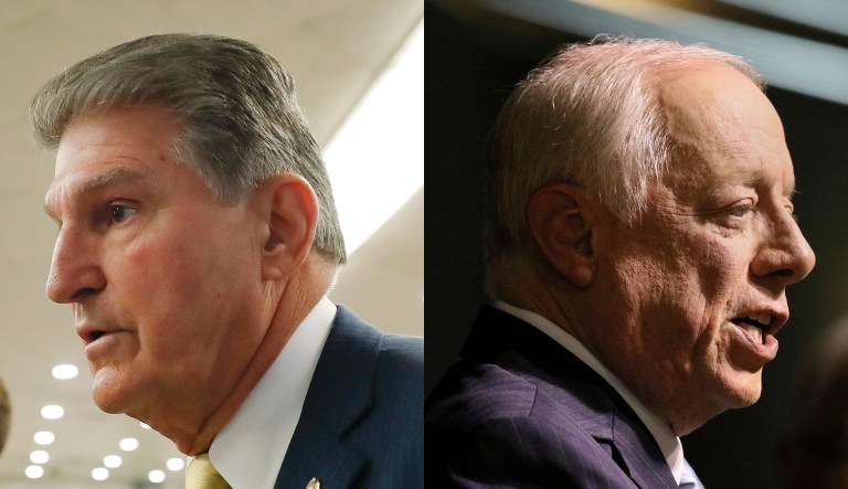 Former Tennessee Gov. Phil Bredesen and West Virginia Sen. Joe Manchin are pictured.