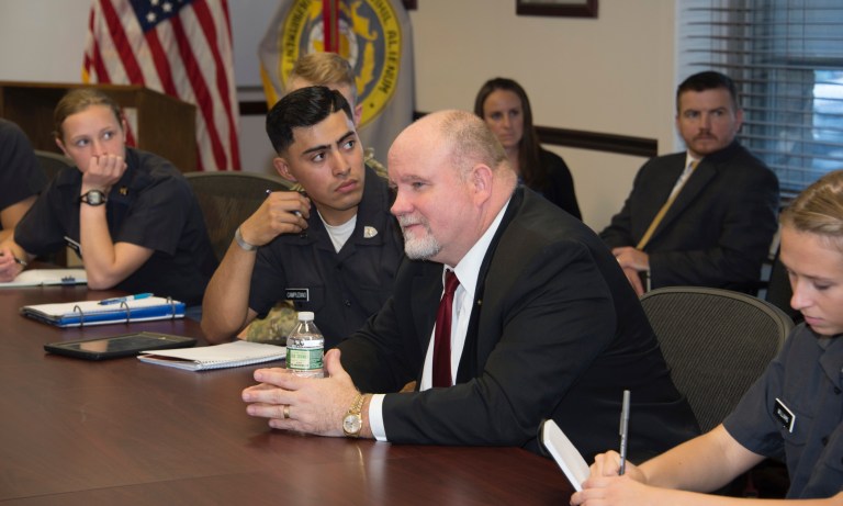 West Point Combating Center lecturer and briefing to cadets