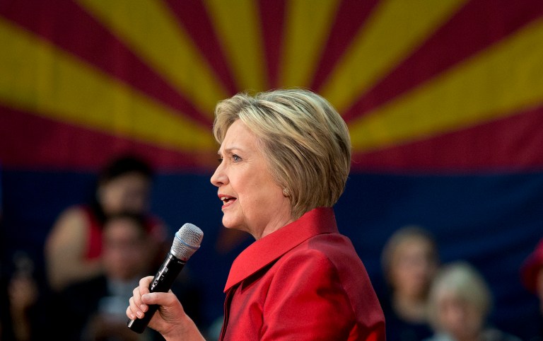 Clinton's four-percentage-point advantage gives Democrats hope of an upset in Arizona. (AP Photo/Carolyn Kaster, File)