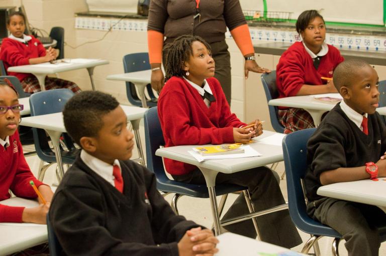 Students are shown at the Achievement Prep Academy Public Charter School, in Southeast Washington D.C. Forty-one percent of the District's students now attend charter schools. (Examiner file)