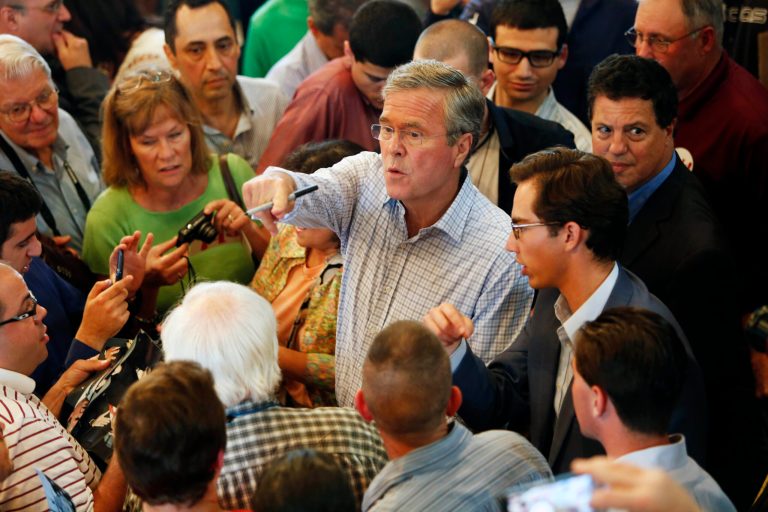 Jeb Bush, 62, and his team, had spent the days leading up to his announcement batting down questions about his viability in a deep, competitive field of Republican contenders. (AP Photo)Â 