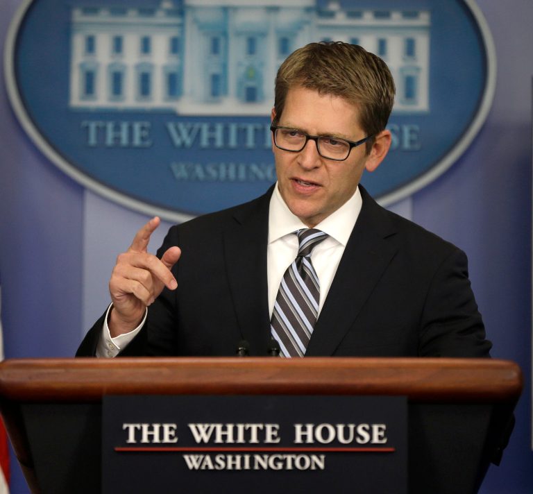 White House Press Secretary Jay Carney told reporters that Congressional ignorance about the National Security Agencyâs phone record collection exists because lawmakers skipped briefings on the program. (AP Photo/Pablo Martinez Monsivais)