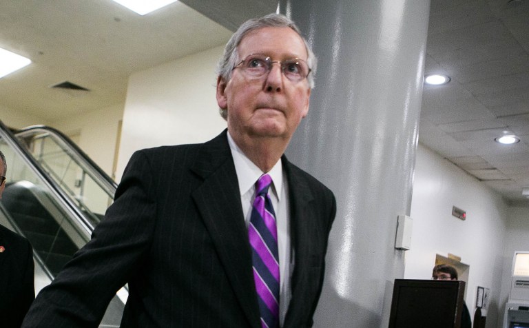 Senate Majority Leader Mitch McConnell, asked by a reporter why he refused to discuss Donald Trump, who will head the GOP ticket on Nov. 8, responded, 