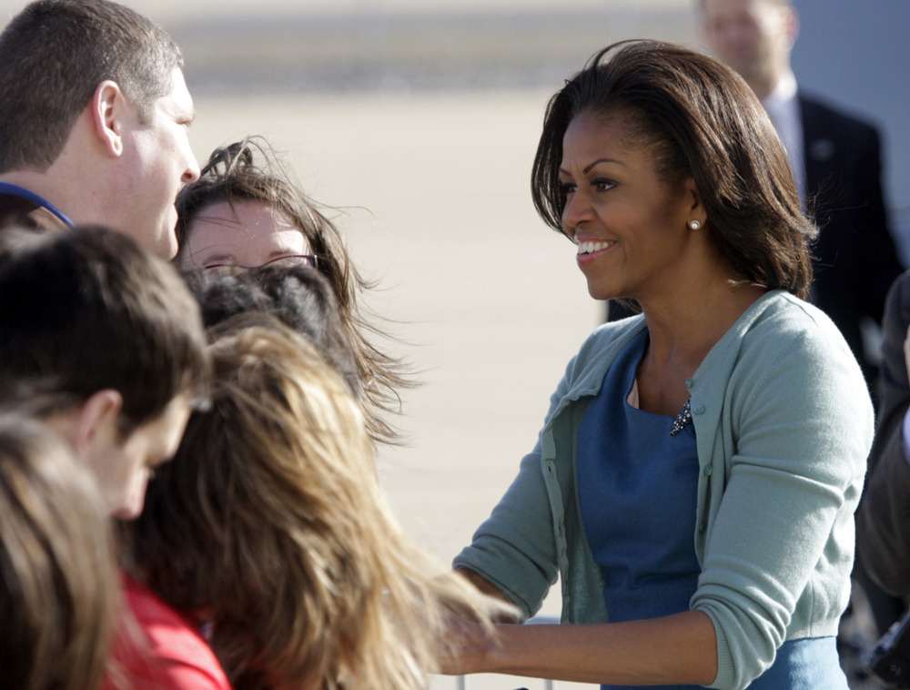 First lady reaches out to blue-collar voters