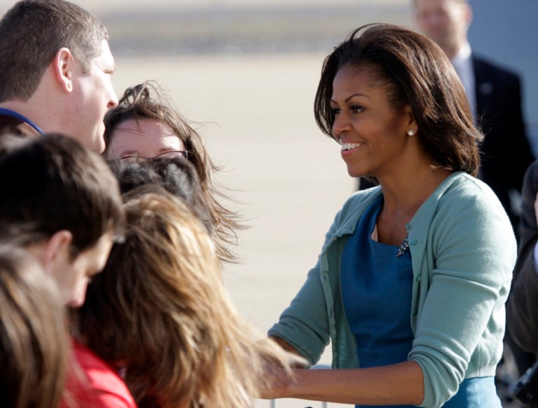 First lady reaches out to blue-collar voters
